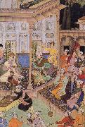 unknow artist Babur,prince of Kabul,visits his cousin prince Badi uz Zaman of Herat in 1506 china oil painting reproduction